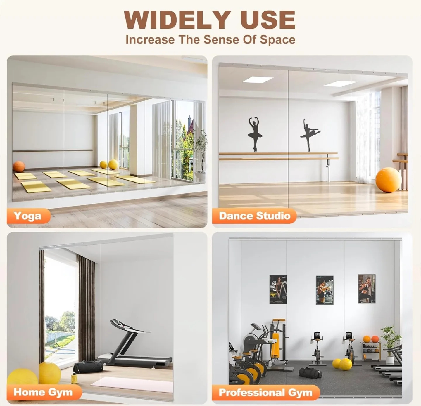 Frameless Wall Mirror Panels, 16x56 in thumbnail