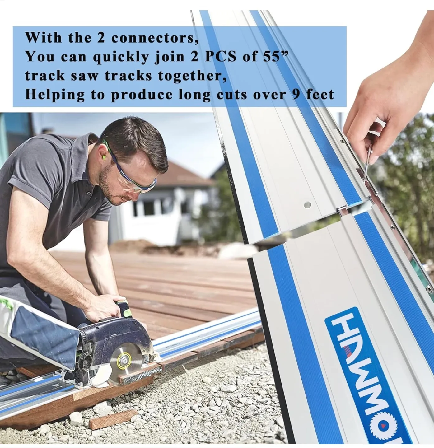 Hnwmow Track Saw Guide Rail Set image indicator(4)