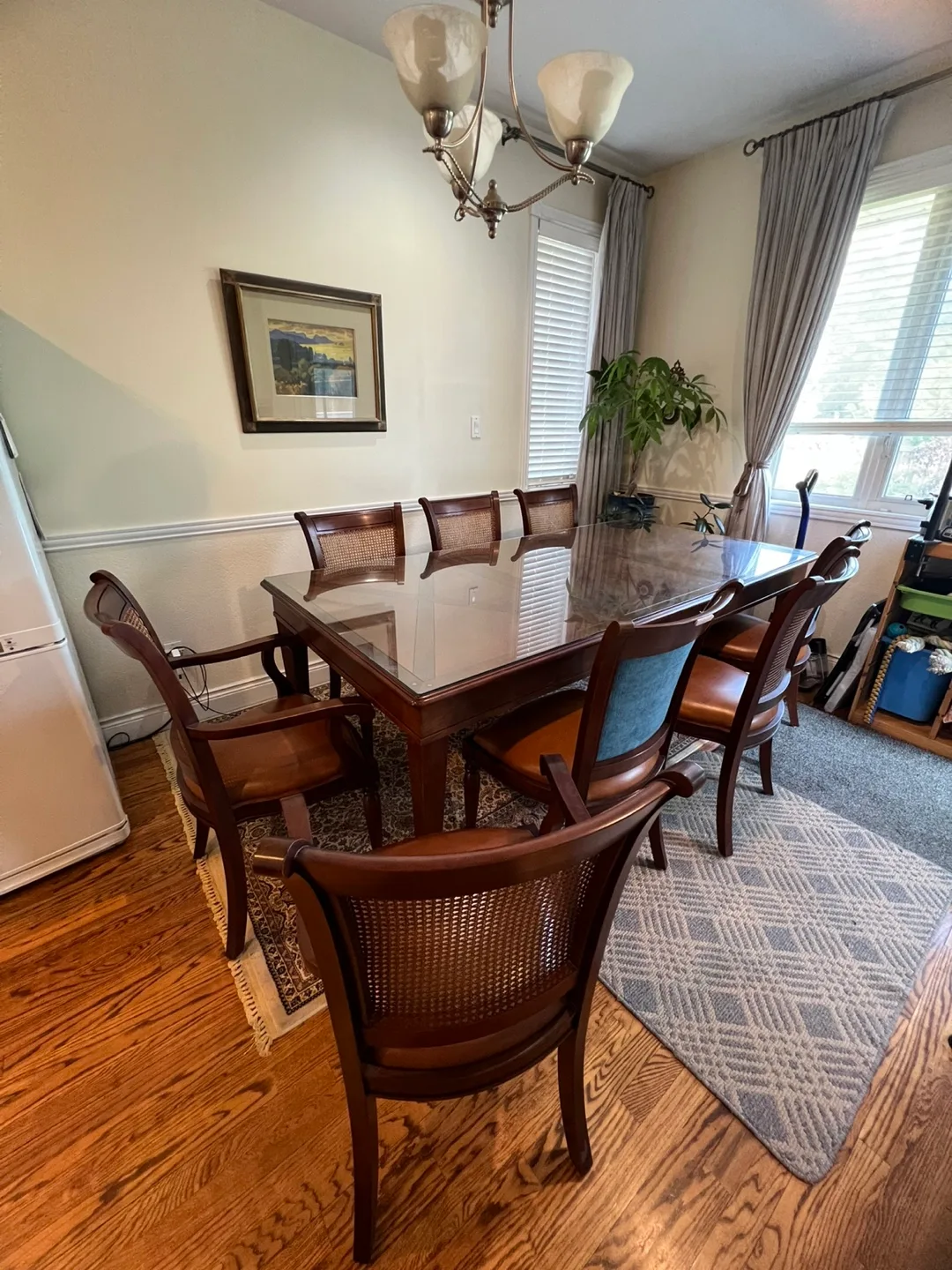 Wooden Dining Table with 8 Chairs thumbnail