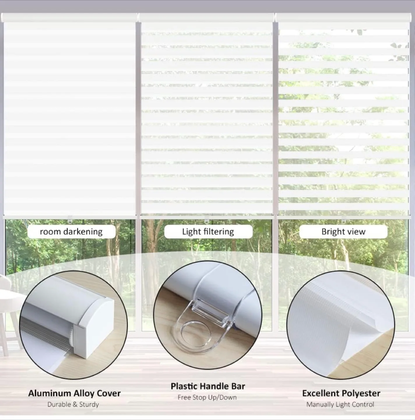White Light Filtering Window Blinds 178x183cm image indicator(5)