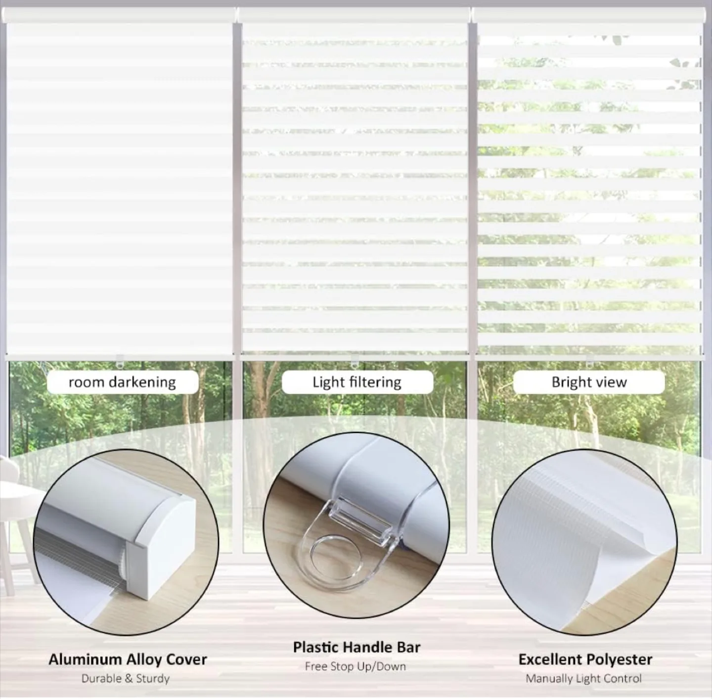 White Light Filtering Window Blinds 178x183cm image indicator(3)