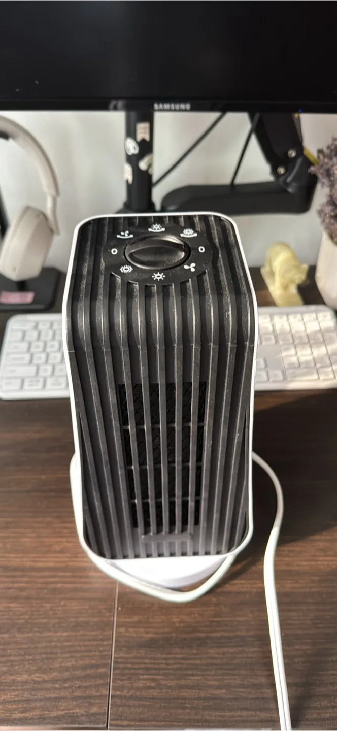 Black & White Portable Tower Fan w/ Heater thumbnail