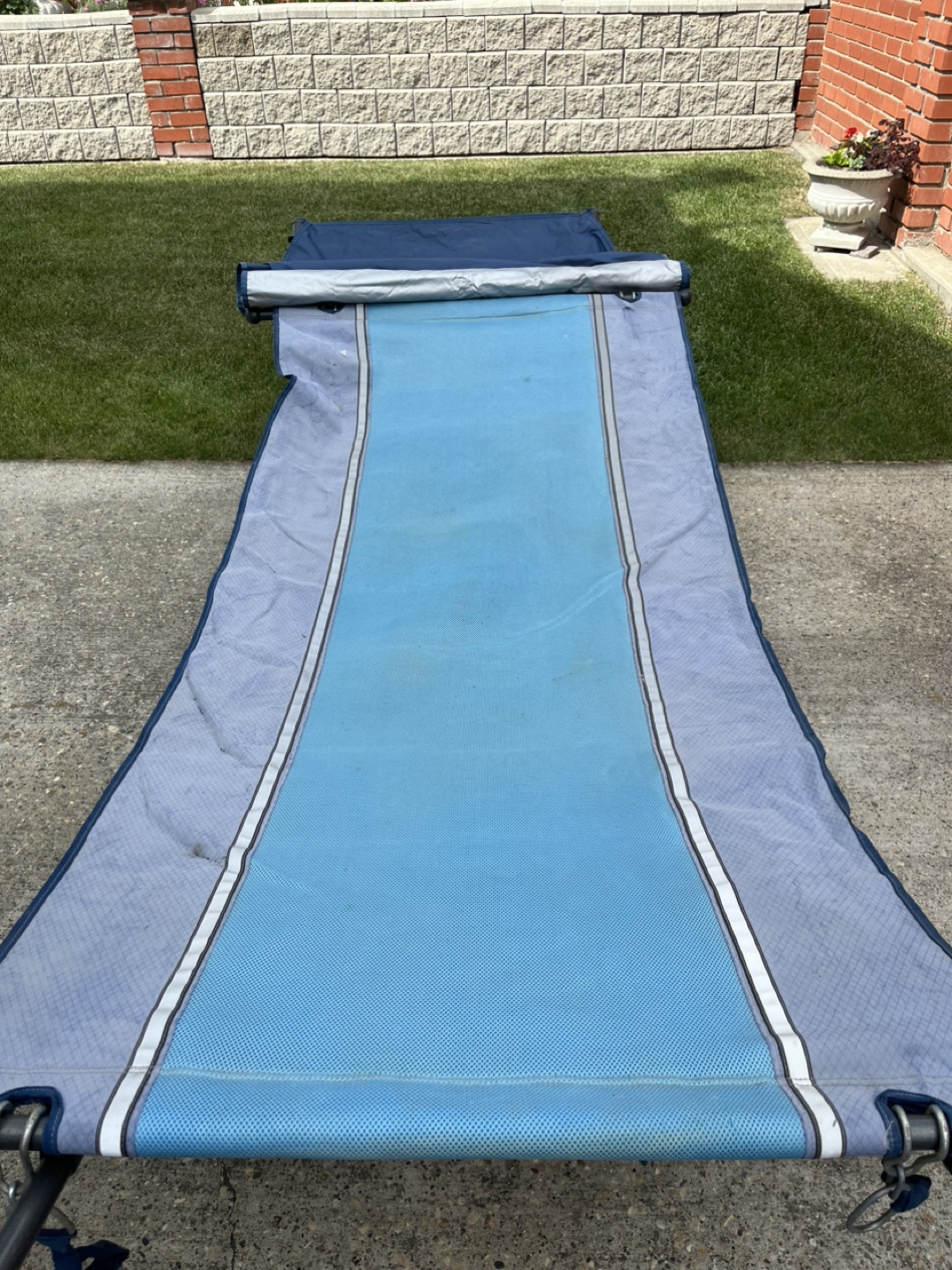 Blue Folding Camping Cot