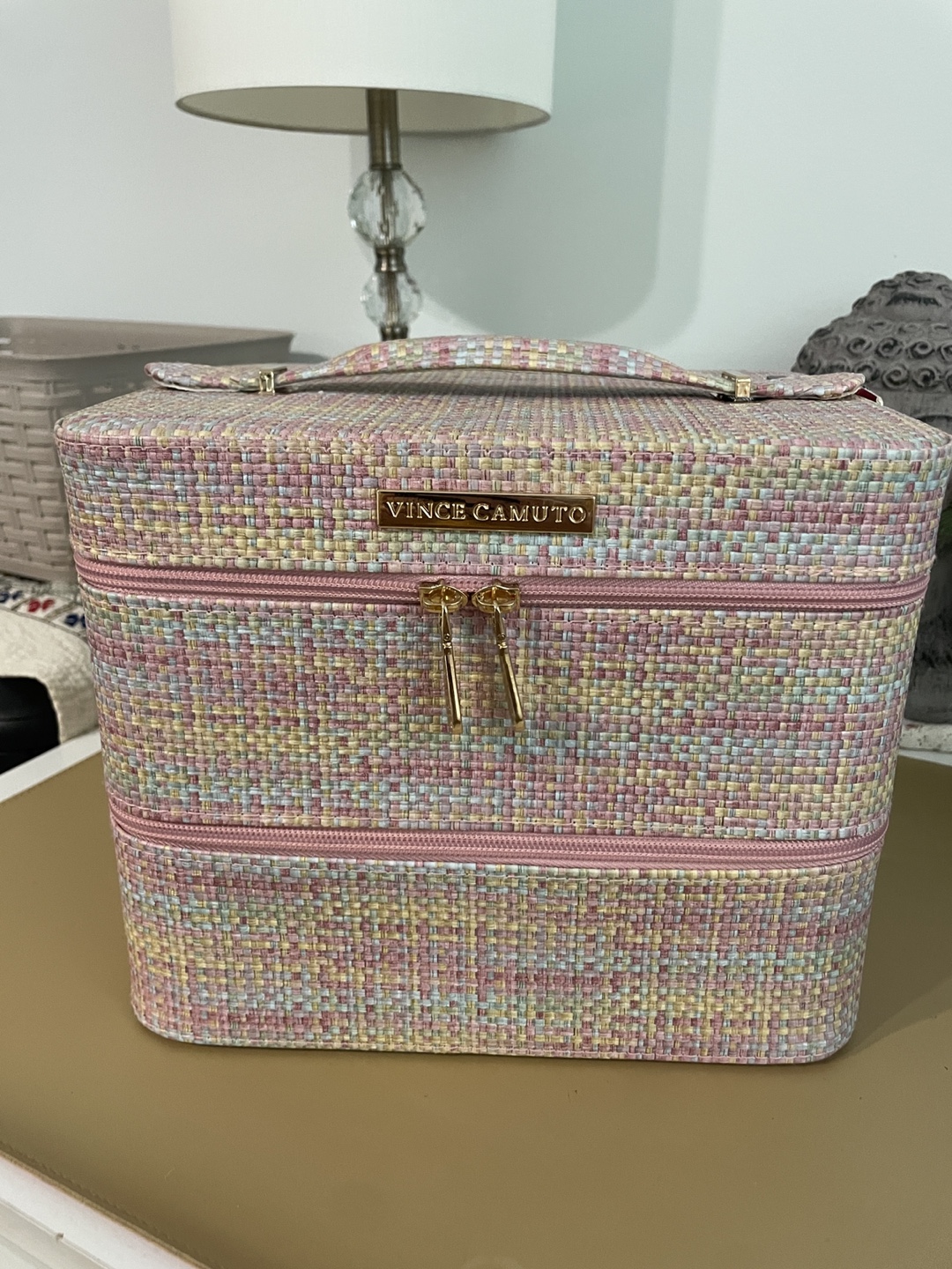Vince Camuto Woven Cosmetic Train Case
