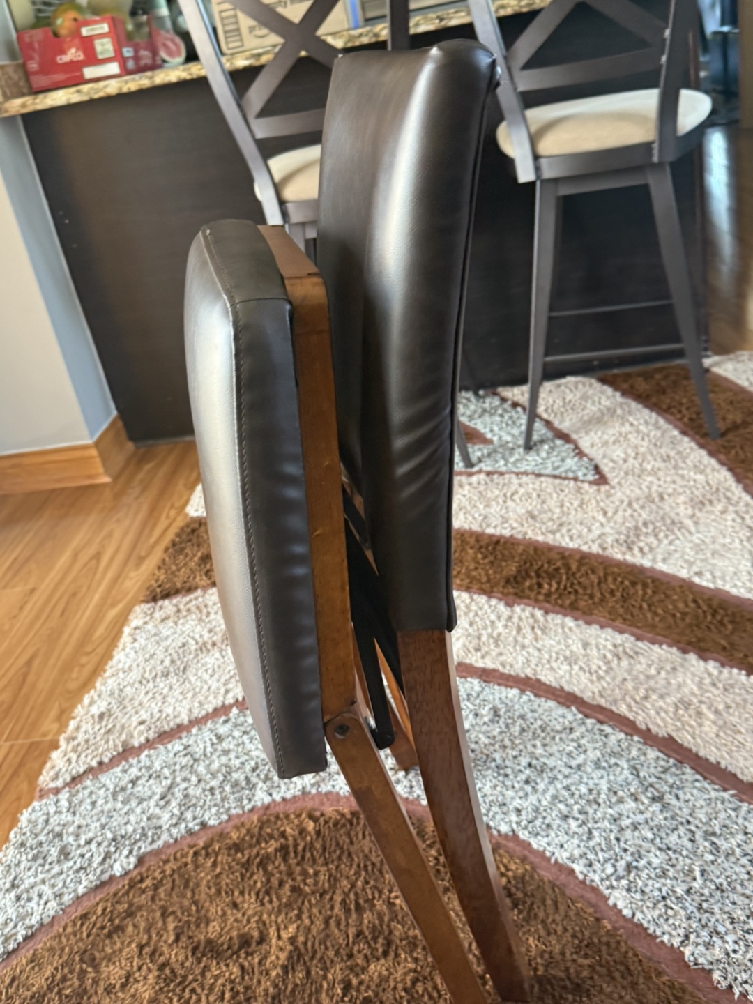 Brown Leather Dining Chair - photo 4