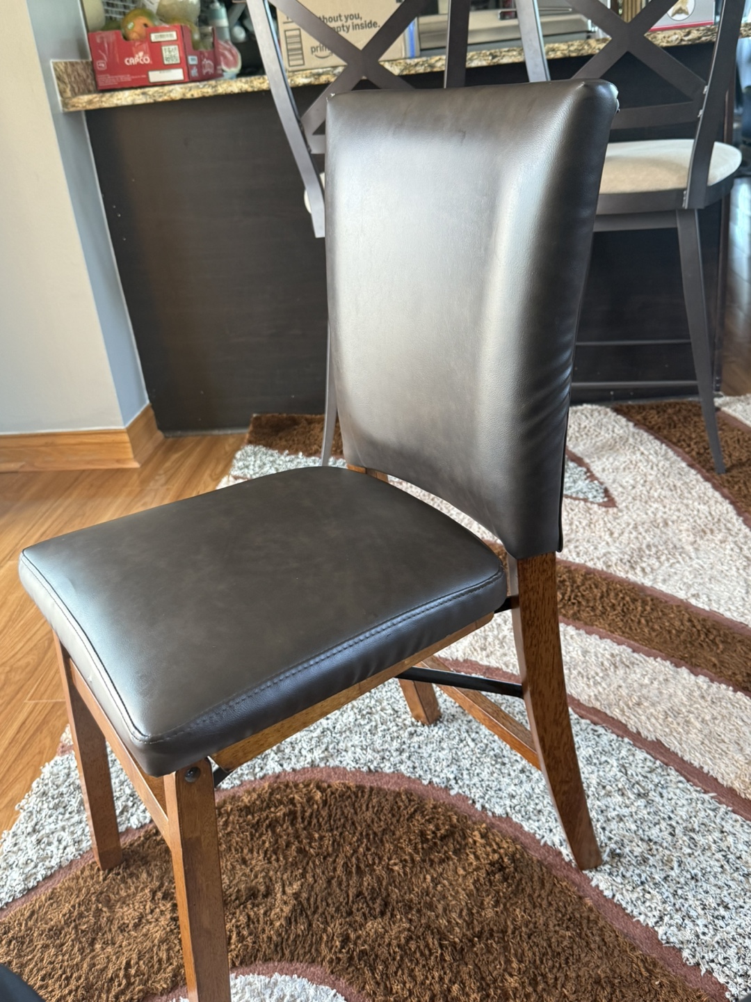 Brown Leather Dining Chair - photo 2