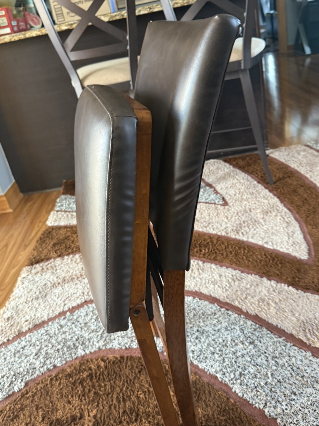 Brown Leather Dining Chair - photo 3