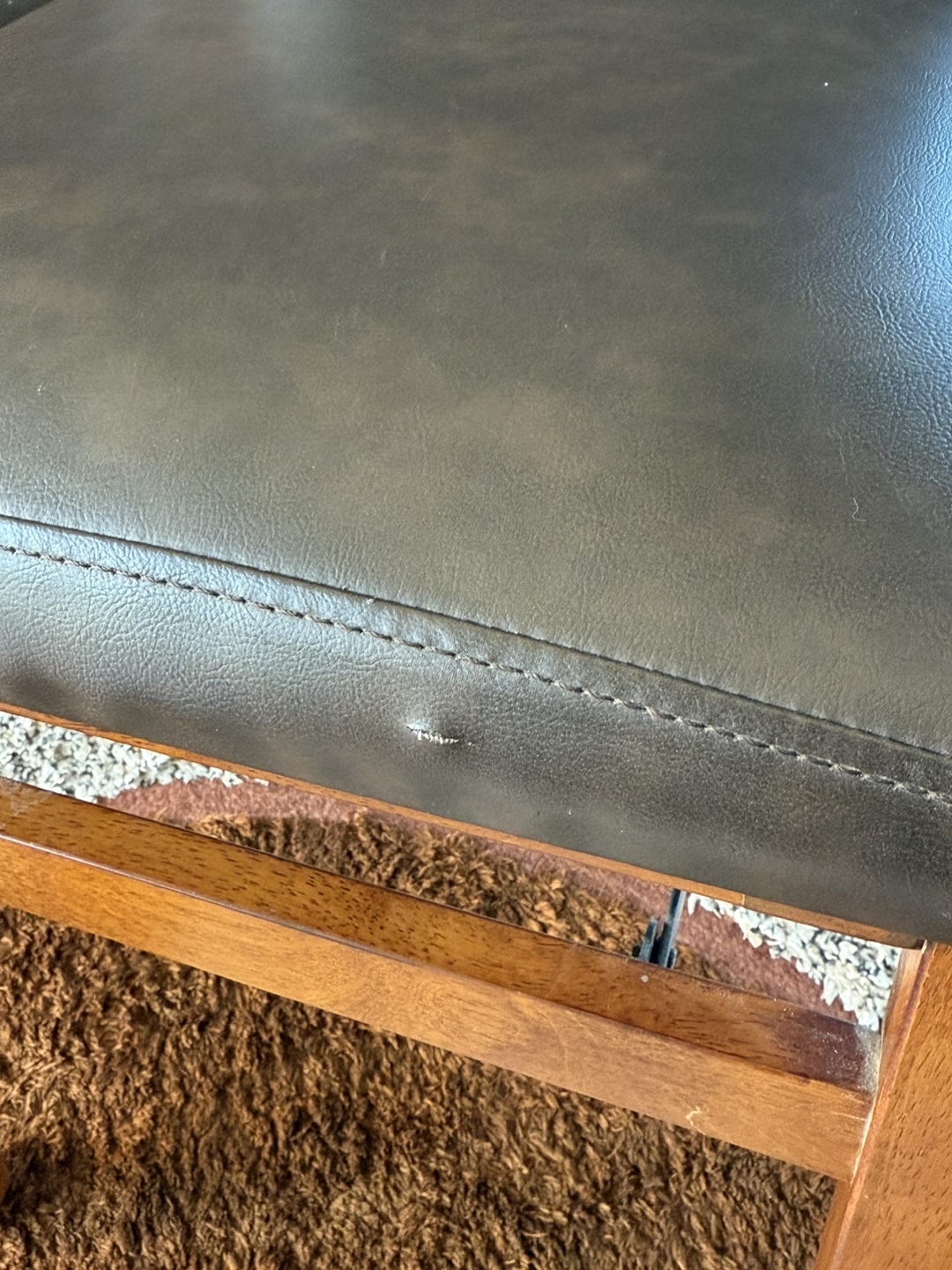 Brown Leather Dining Chair - photo 5