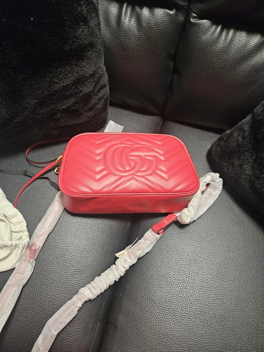 New Gucci GG Marmont Camera Bag Red Leather thumbnail