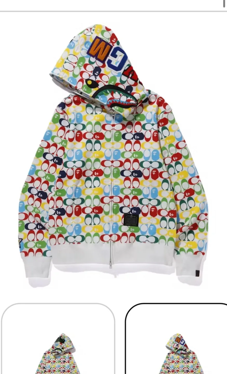 COACH x BAPE Shark Multicolor Hoodie - Size XL - New thumbnail