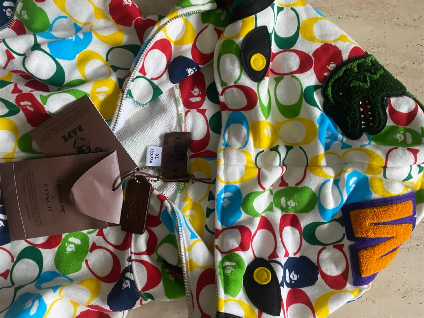 *Brand New* COACH x BAPE Shark Multicolor Hoodie -  XL image indicator(5)