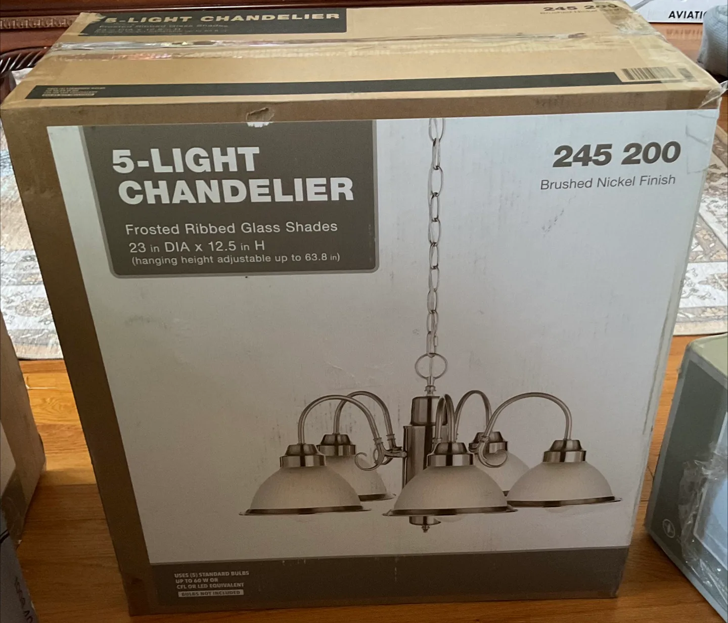Halophane 5-Light Brushed Nickel Chandelier thumbnail