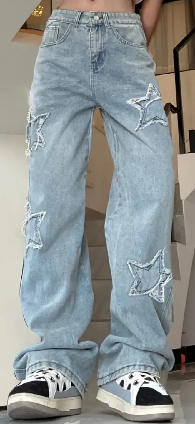 Star Design Light Blue Jeans