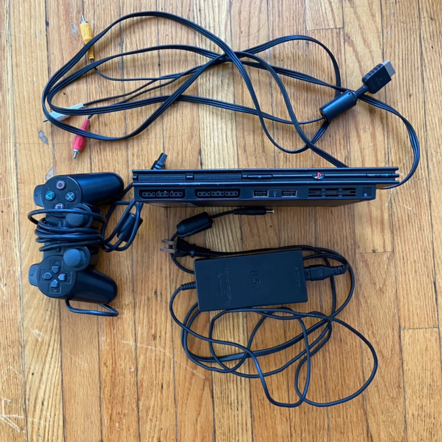 PlayStation 2 Slim Console SCPH-77001 w/ 1 Controller + Cords thumbnail