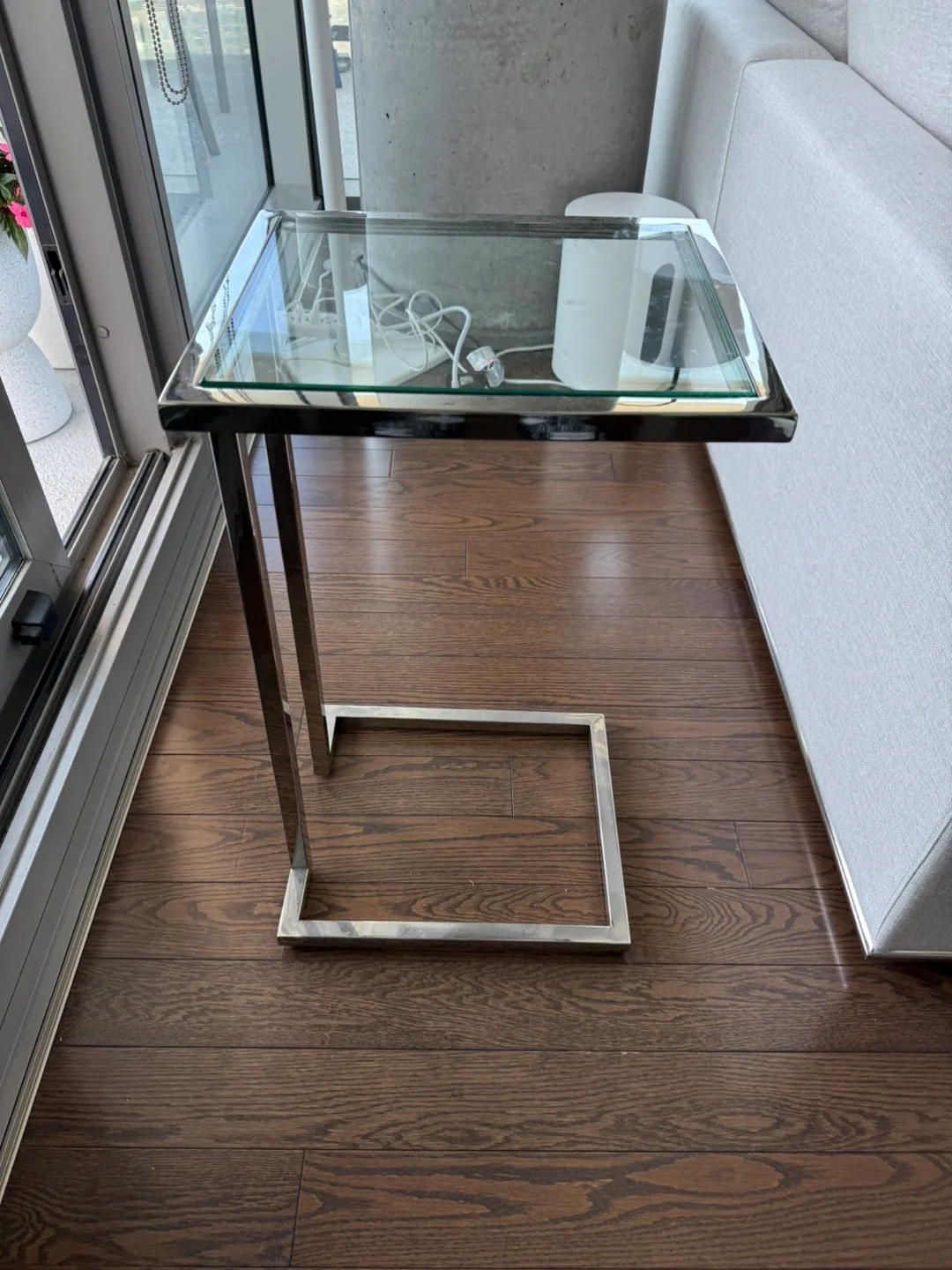 Glass & Chrome Side Table thumbnail