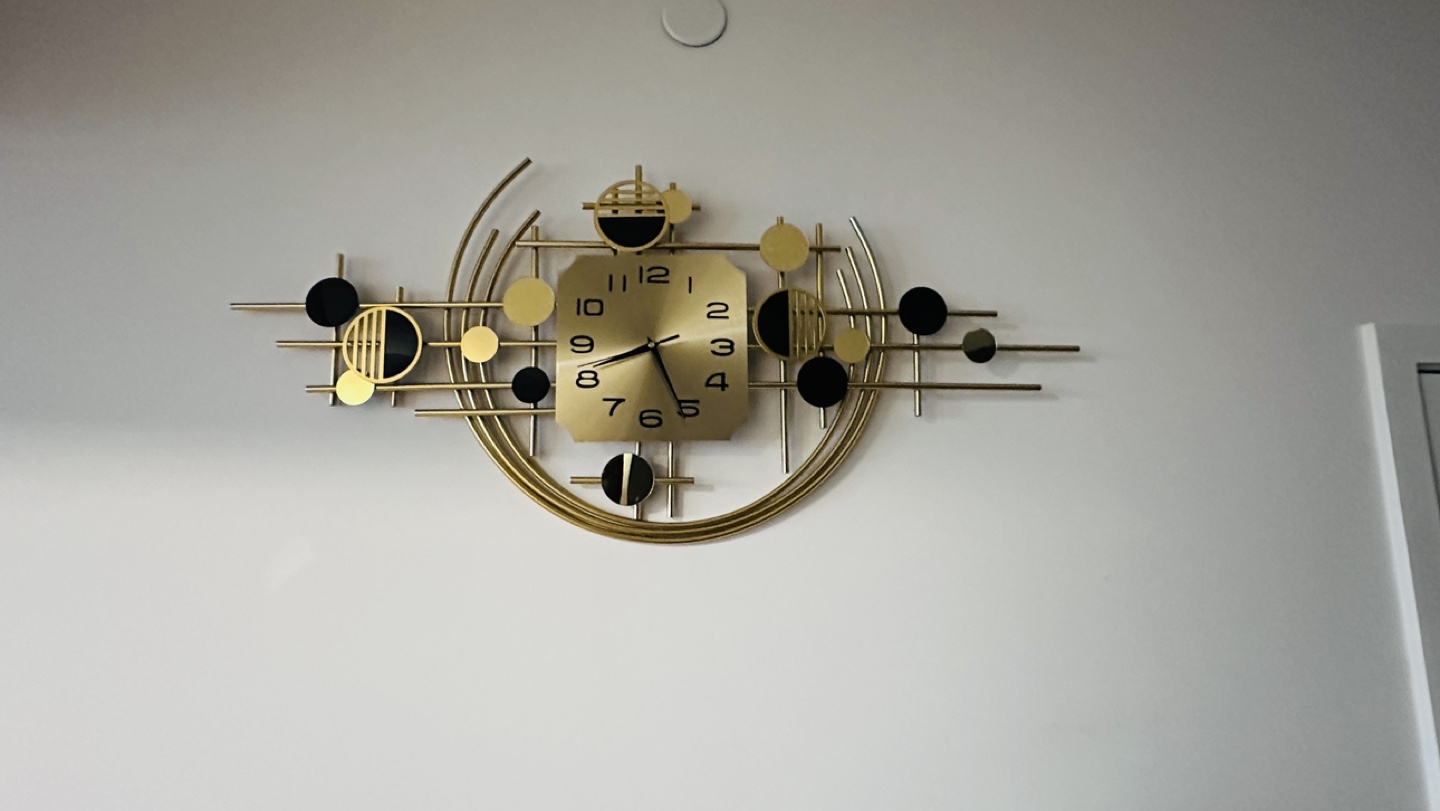 Modern Decorative Wall Clock - Gold & Black