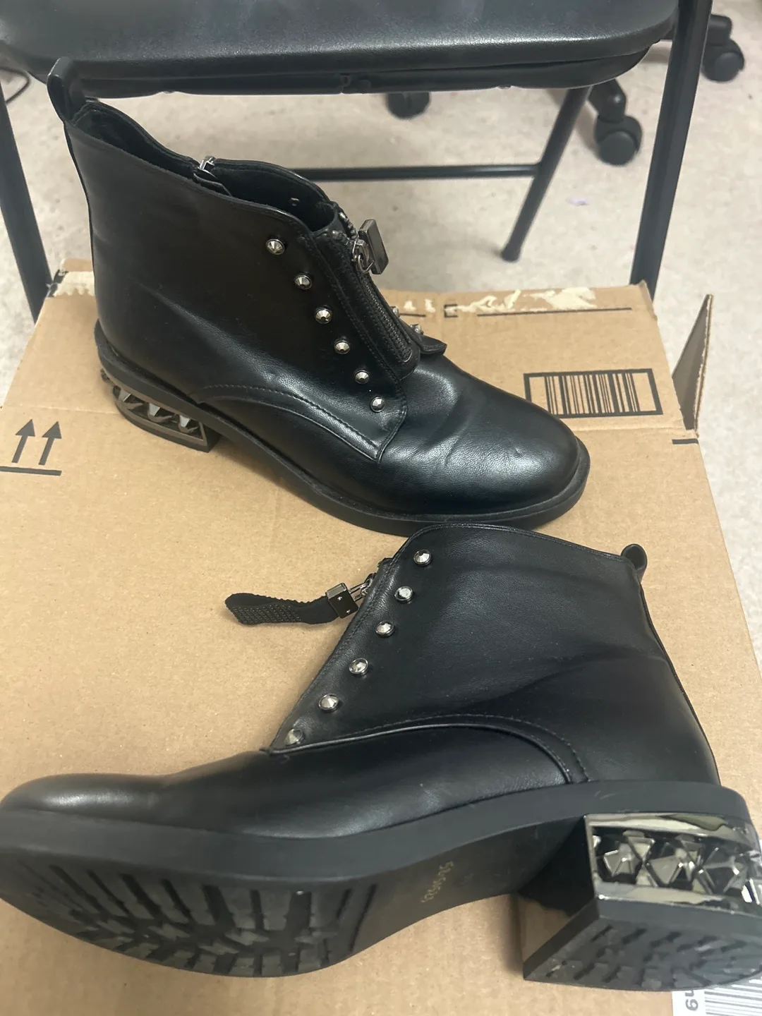 Black Ankle Boots with Studs thumbnail