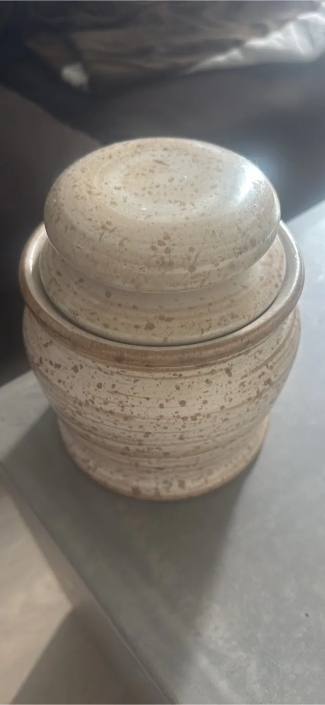 Speckled Ceramic Jar with Lid image indicator(3)