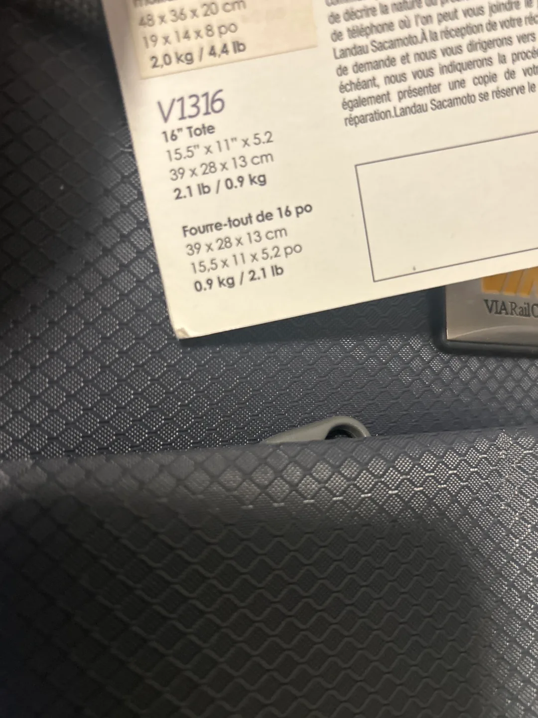 VIA Rail Tote Bag - Like New! 🇨🇦 image indicator(3)