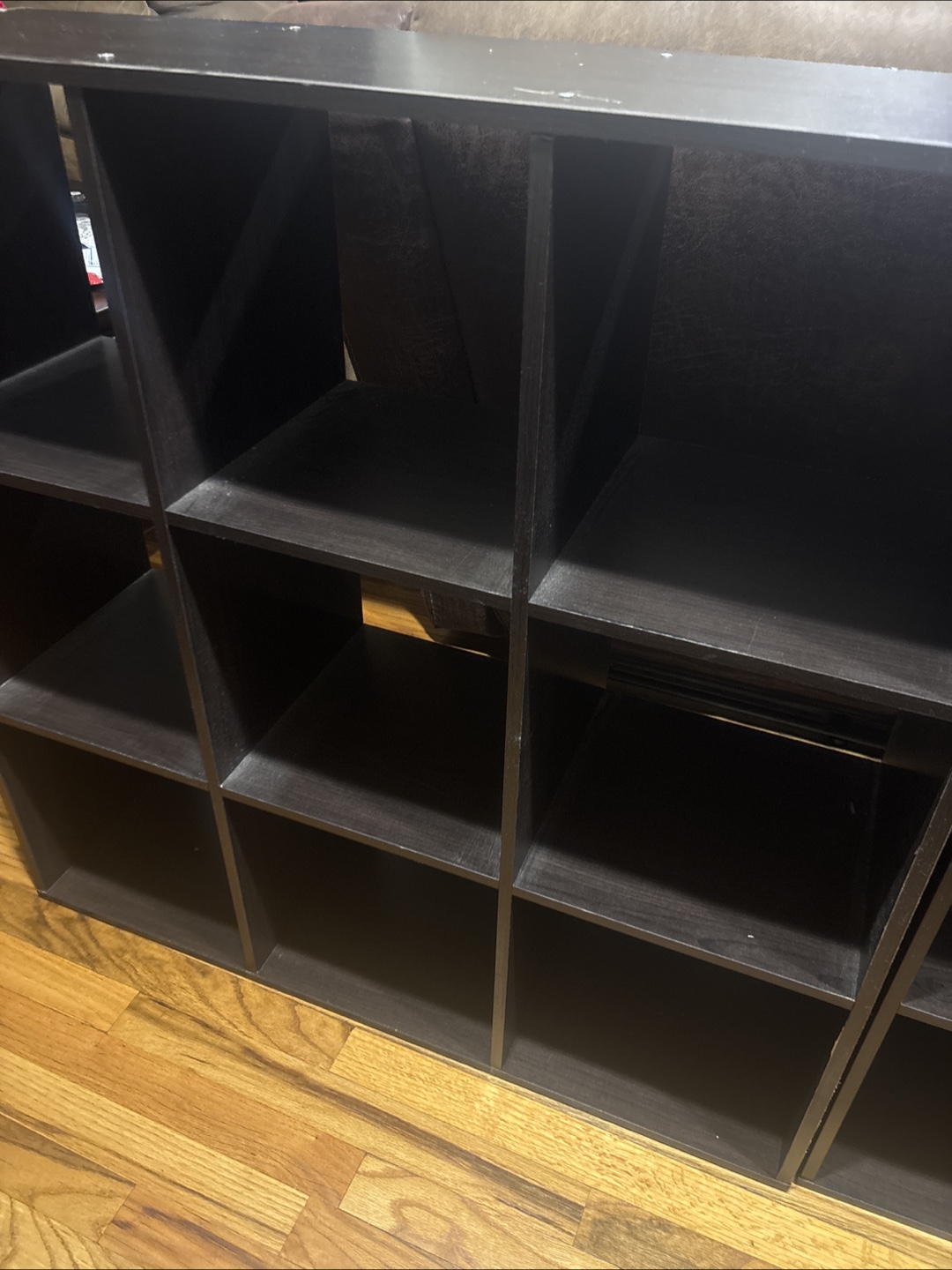 Dark Brown 12-Cube Storage Shelf