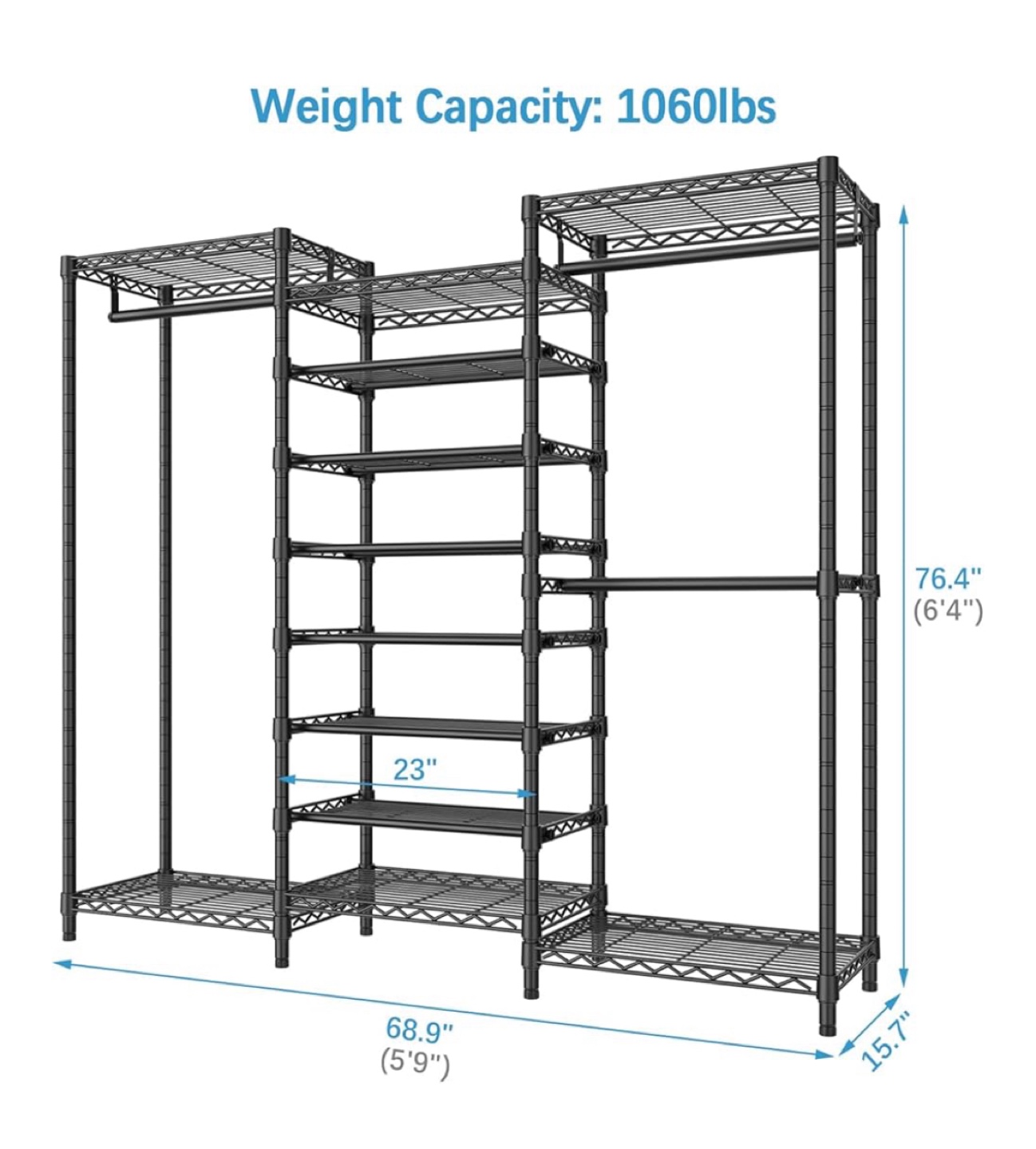 Clothes Rack Closet Storage Organizer Large Wardrobe - photo 2