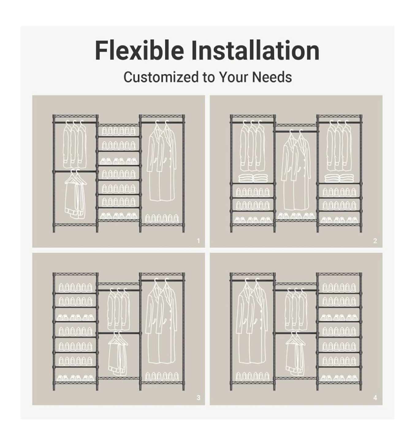 Clothes Rack Closet Storage Organizer Large Wardrobe - photo 3