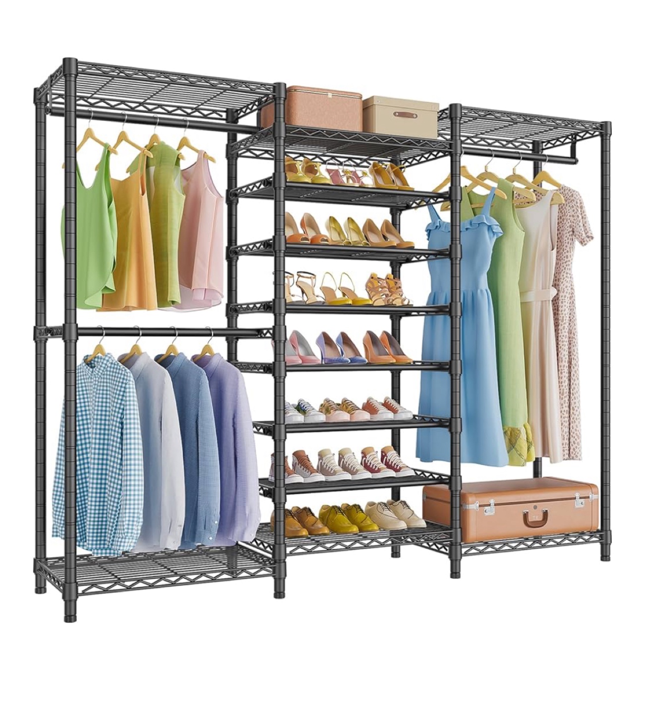 Clothes Rack Closet Storage Organizer Large Wardrobe