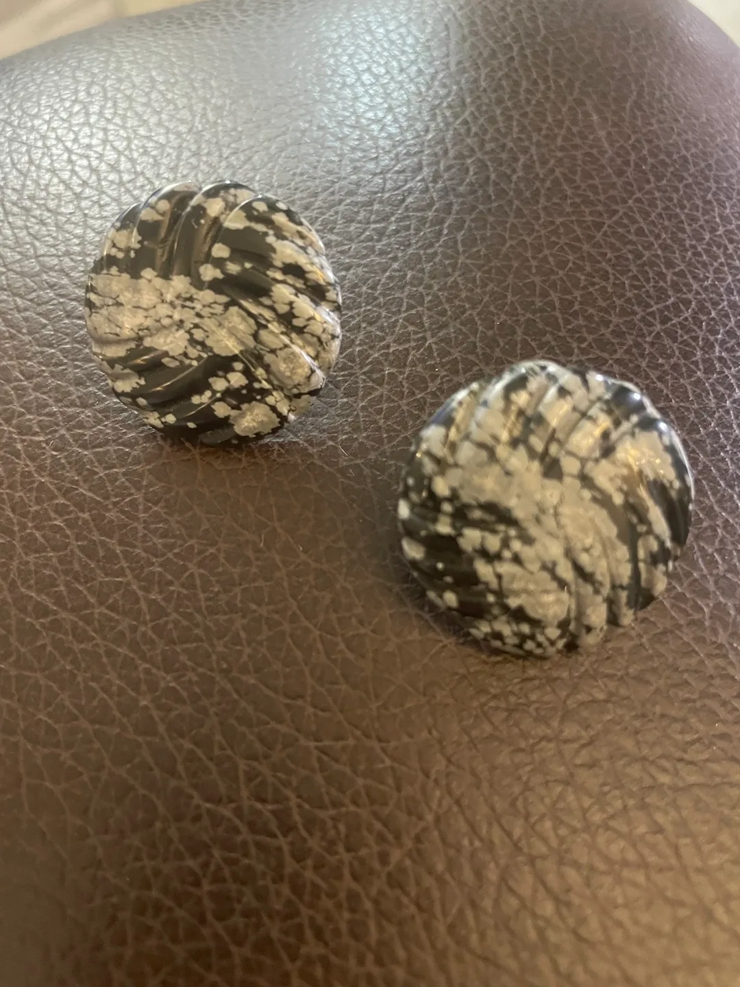 Snowflake Obsidian Earrings thumbnail
