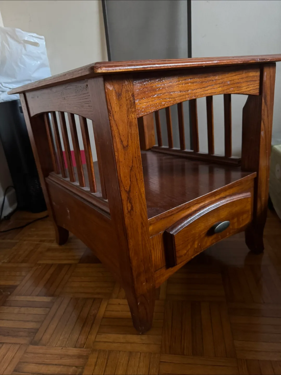 Wooden Side Table with Drawer thumbnail