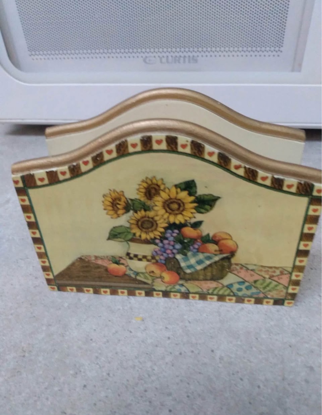 Decorative Napkin Holder with Sunflower Design