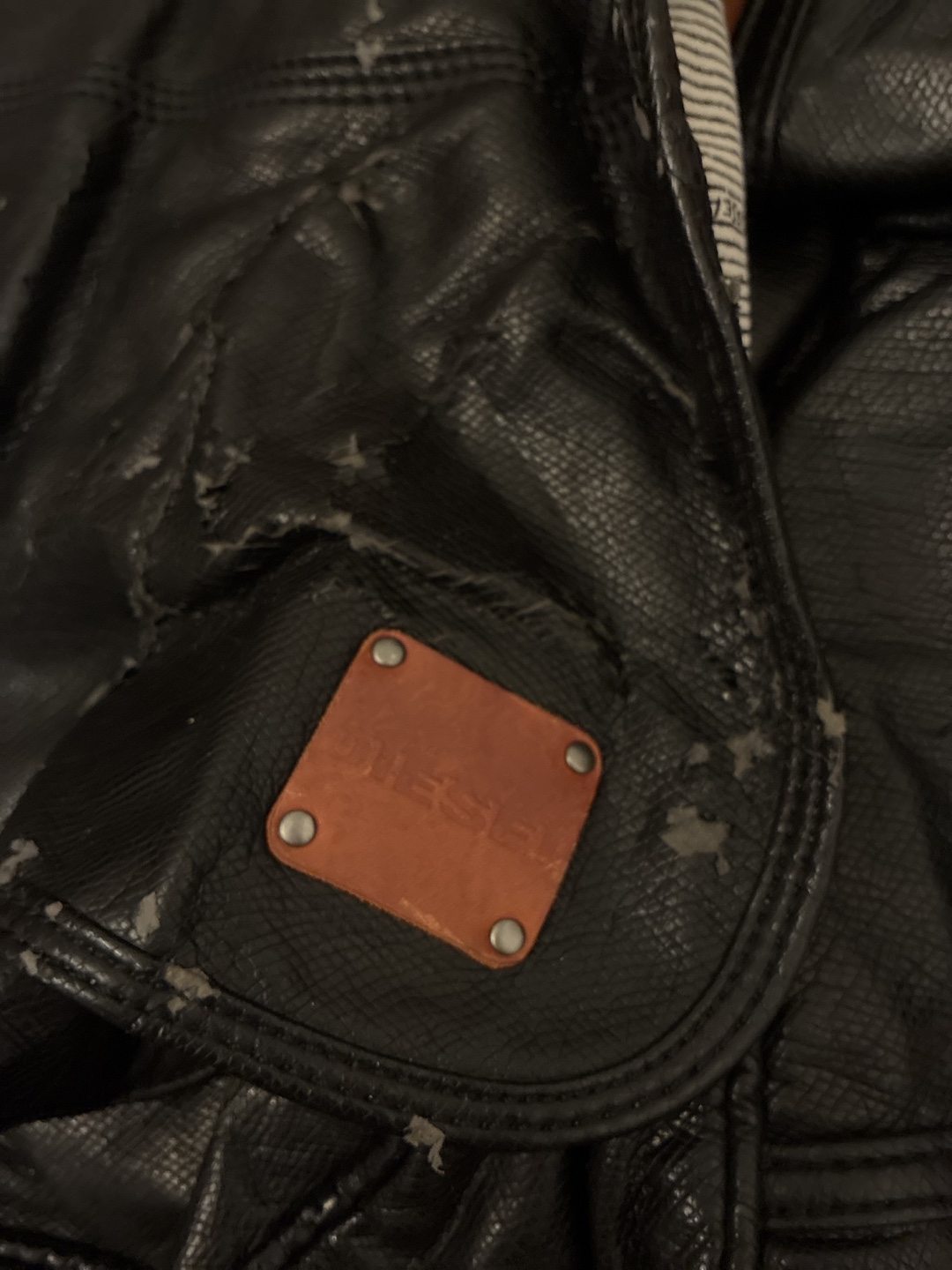 🥕Vintage Diesel Black Leather Messenger Bag - photo 2