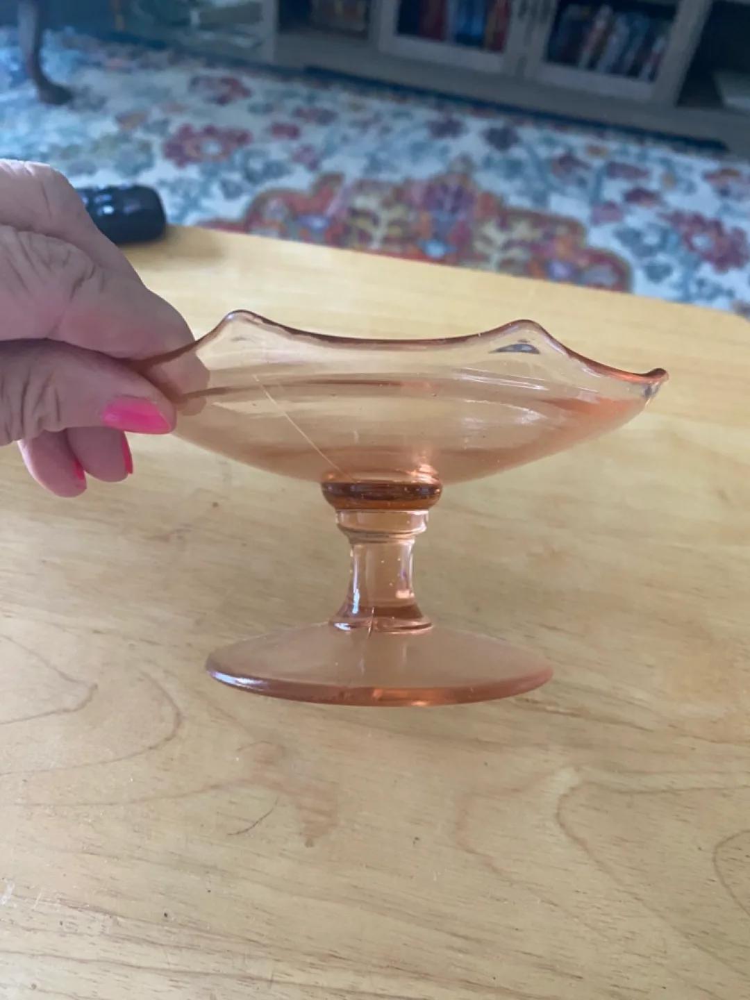 Depression Glass pedestal compote thumbnail