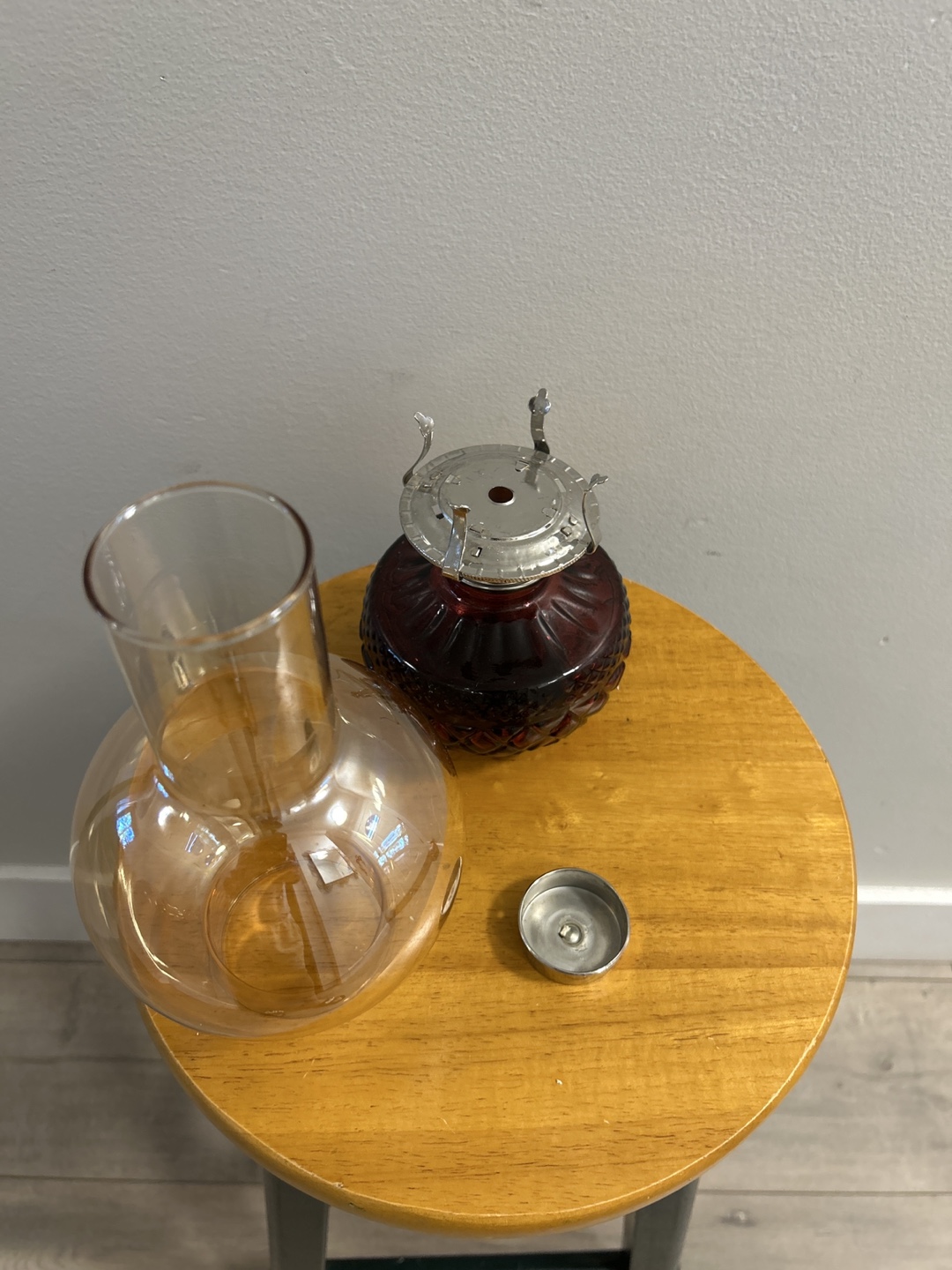 Red Glass candle holder - photo 2