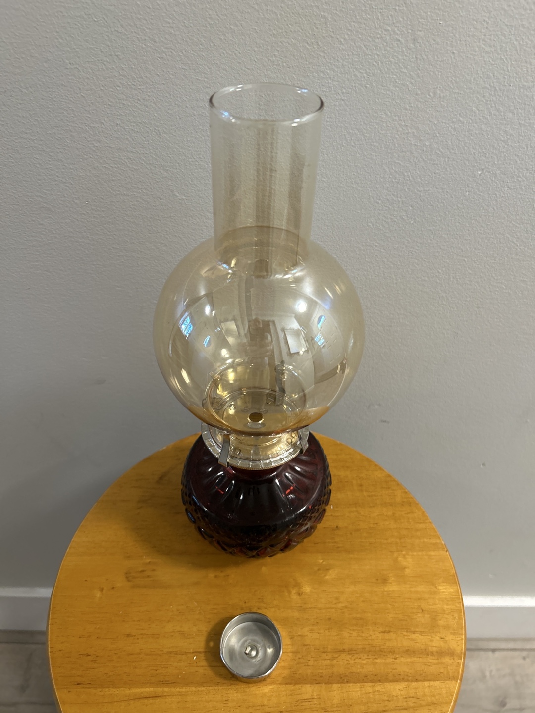 Red Glass candle holder - photo 3
