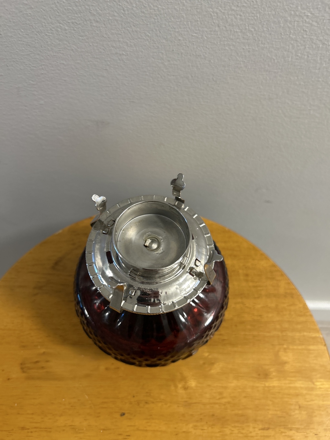 Red Glass candle holder