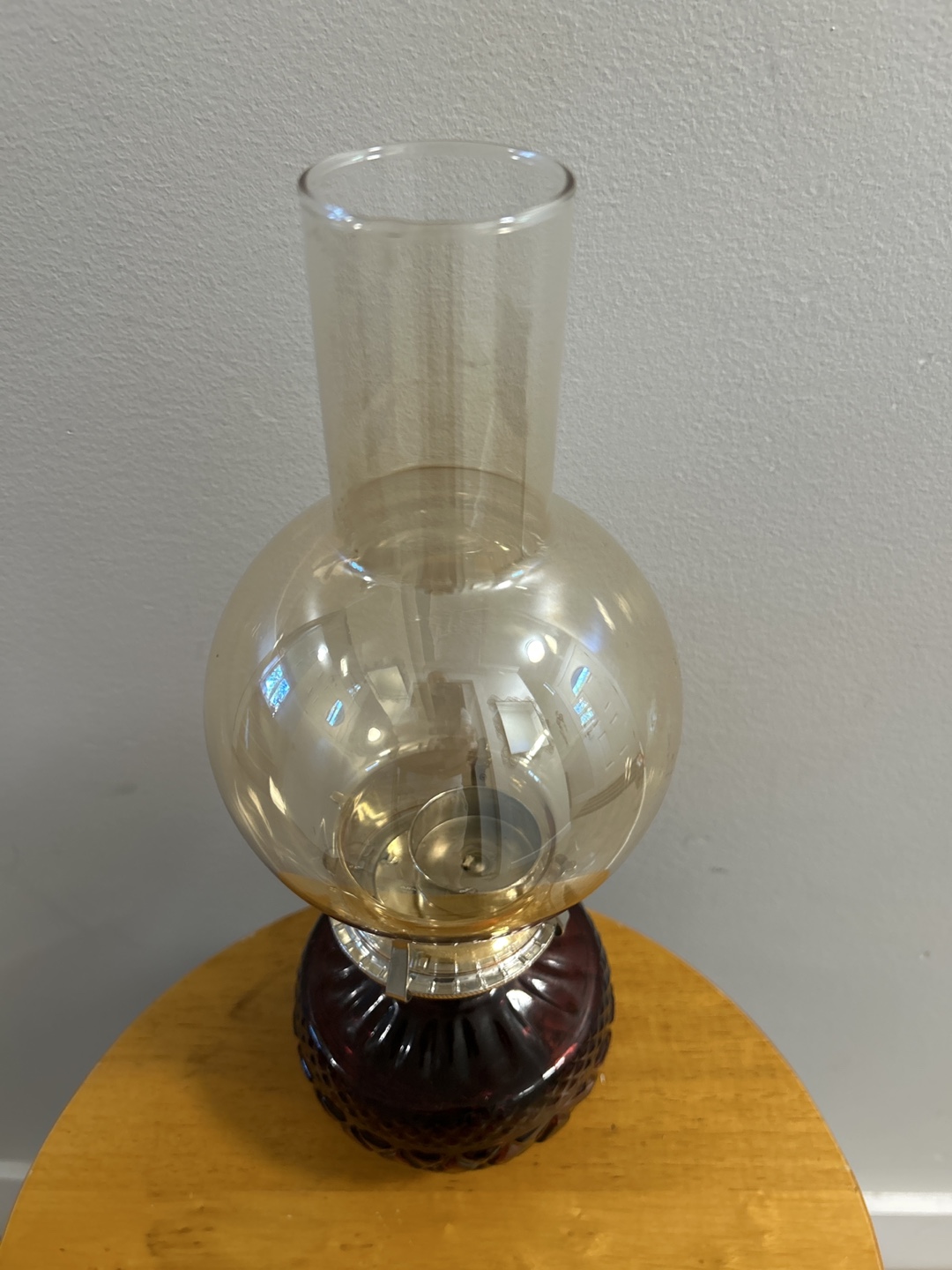 Red Glass candle holder - photo 4