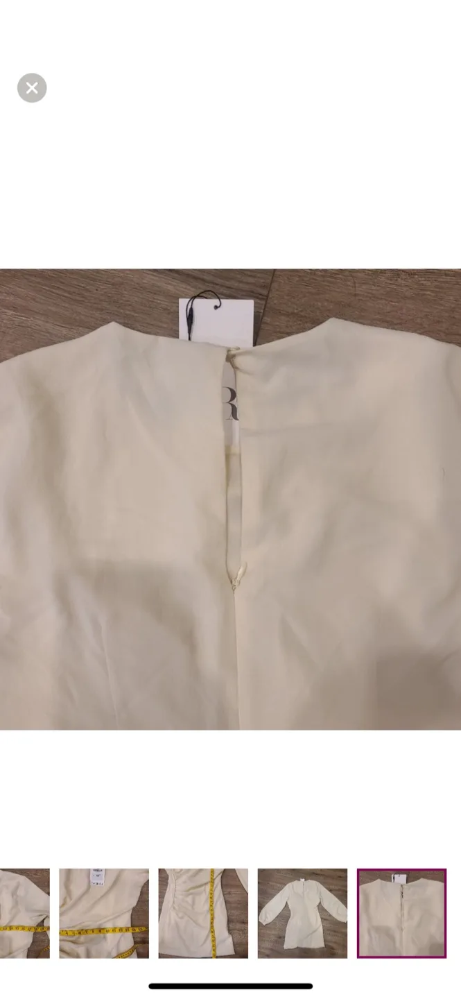 NEW with tags. Zara cream side ruched dress M image indicator(8)