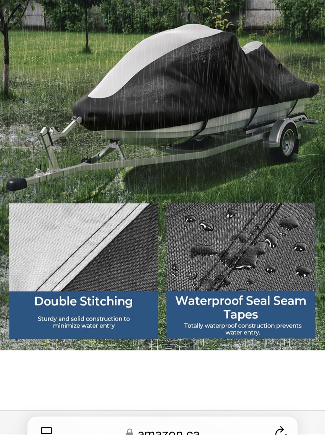 KEMIMOTO Jet Ski Cover, 120"-135" L(2-3 Seater) - photo 2