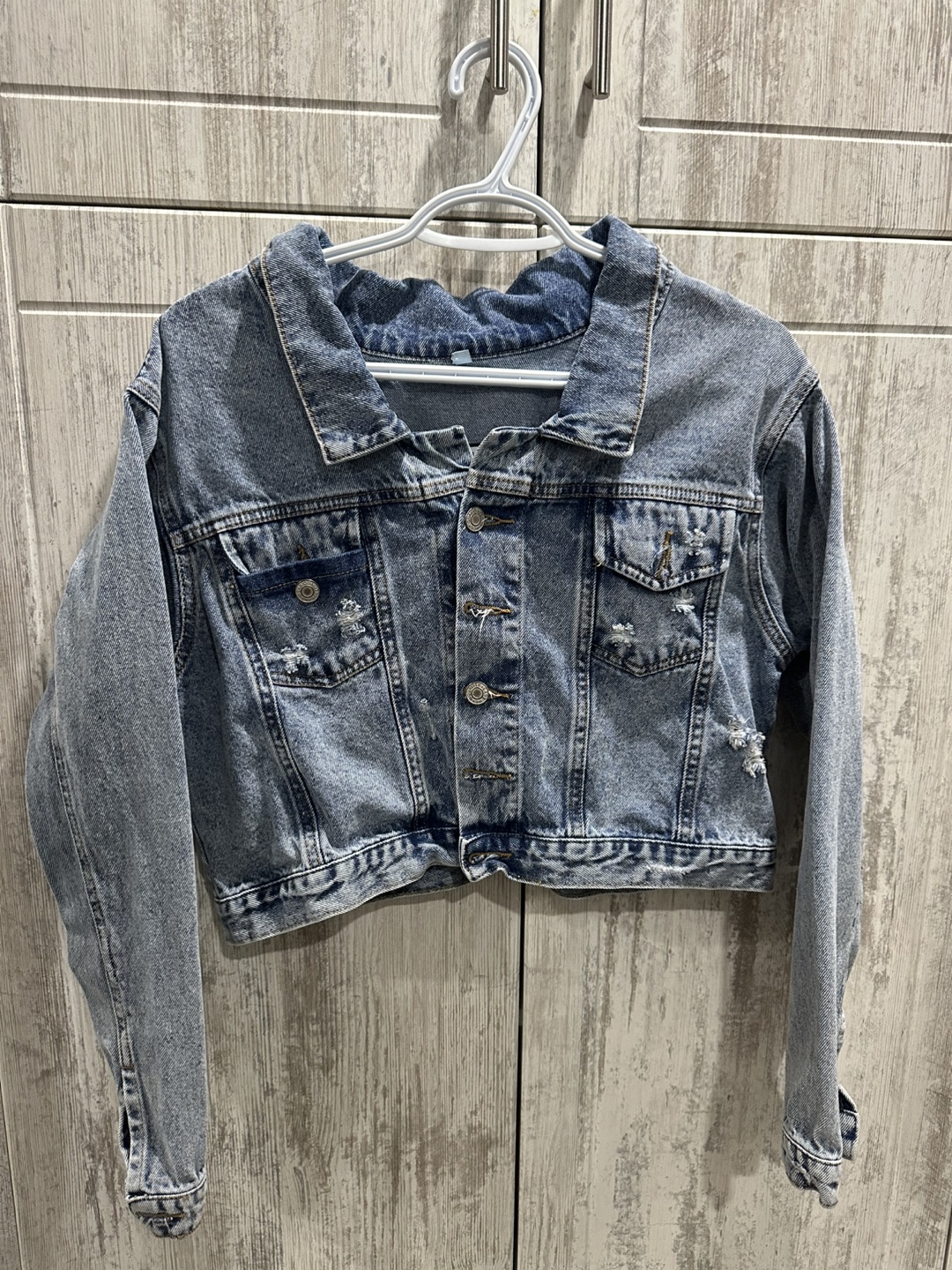 jeans jacket and beautiful black coat