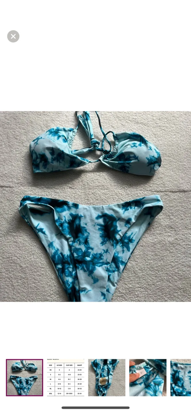 NWT Aurelle bikini set in tidewater L thumbnail