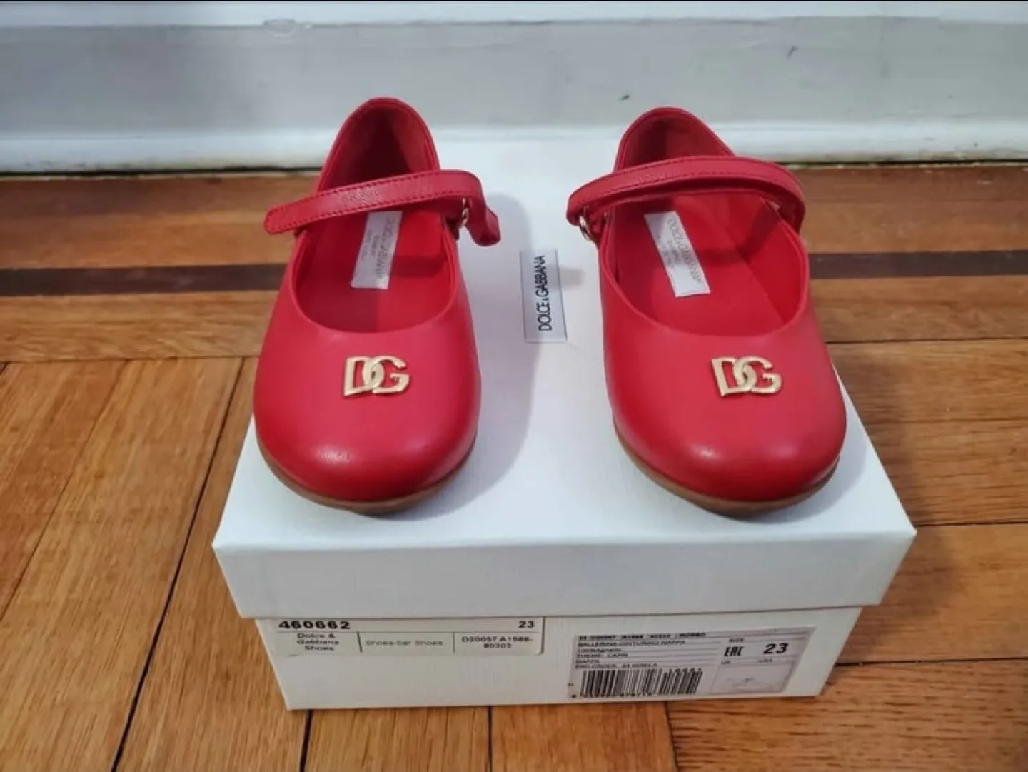 Dolce & Gabbana Red Ballerina Shoes - Size 23 thumbnail