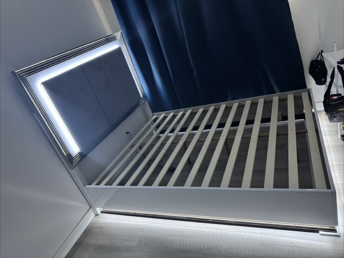 Queen Size Bed Frame with LED Lighting - photo 4