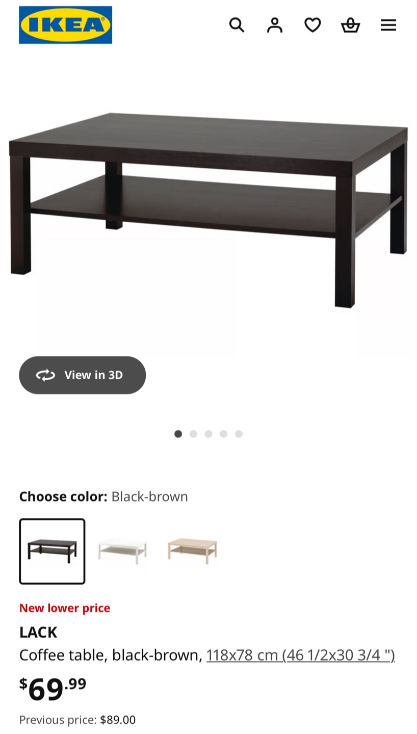 IKEA  Coffee Table - Black-Brown - photo 2
