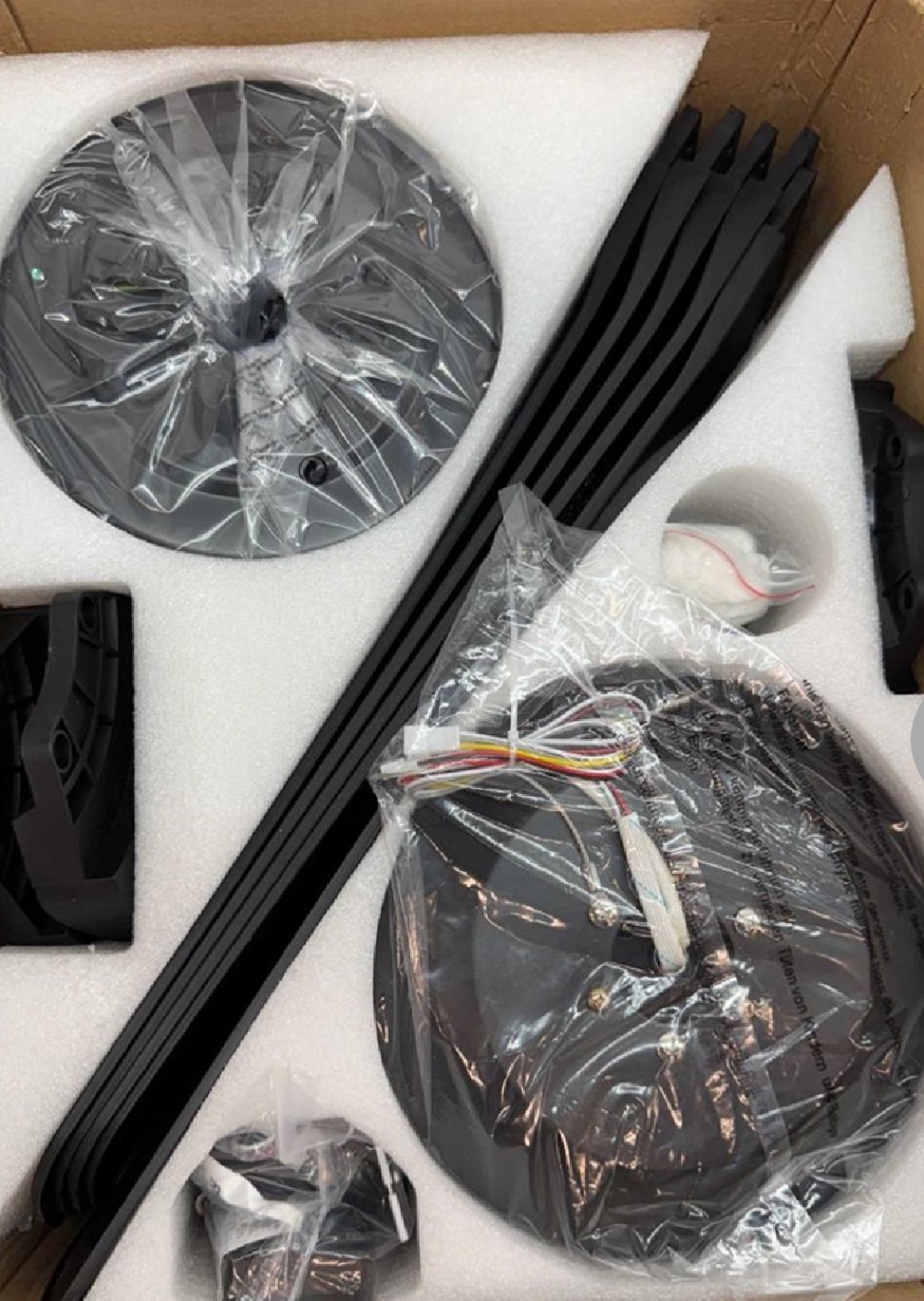 Black Ceiling Fan with LED Light & remote - photo 2