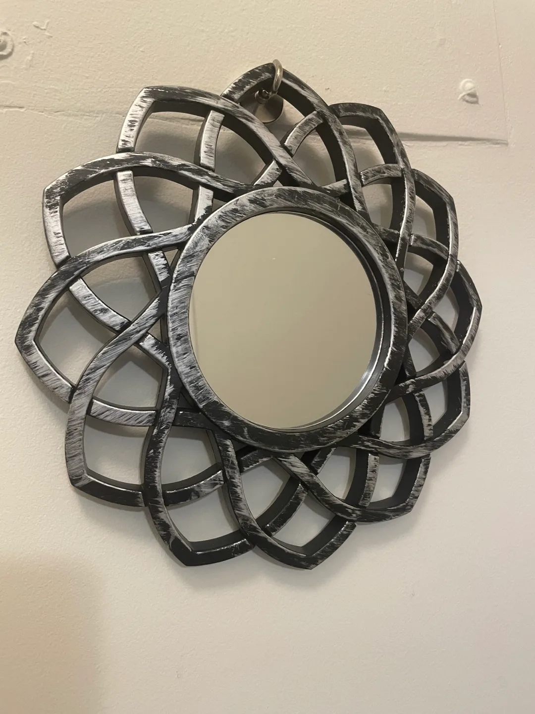 Decorative Round Wall Mirror - Silver Finish thumbnail