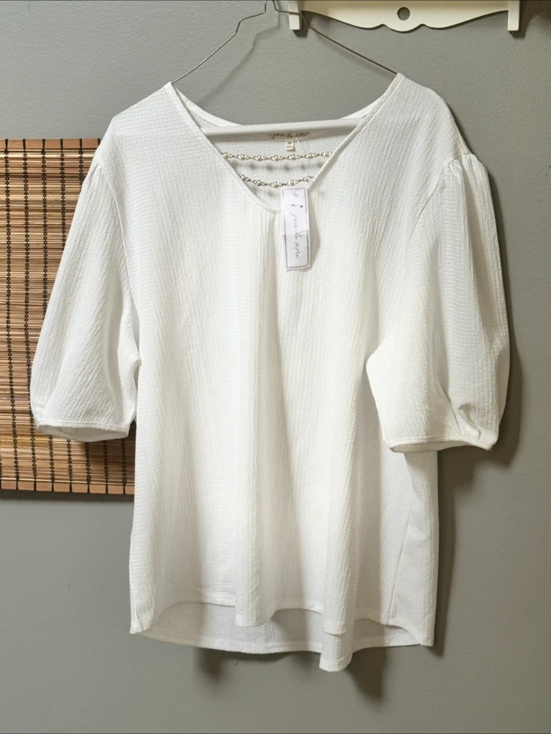 Brand New Joie de Vivre White Blouse - Size 3X thumbnail
