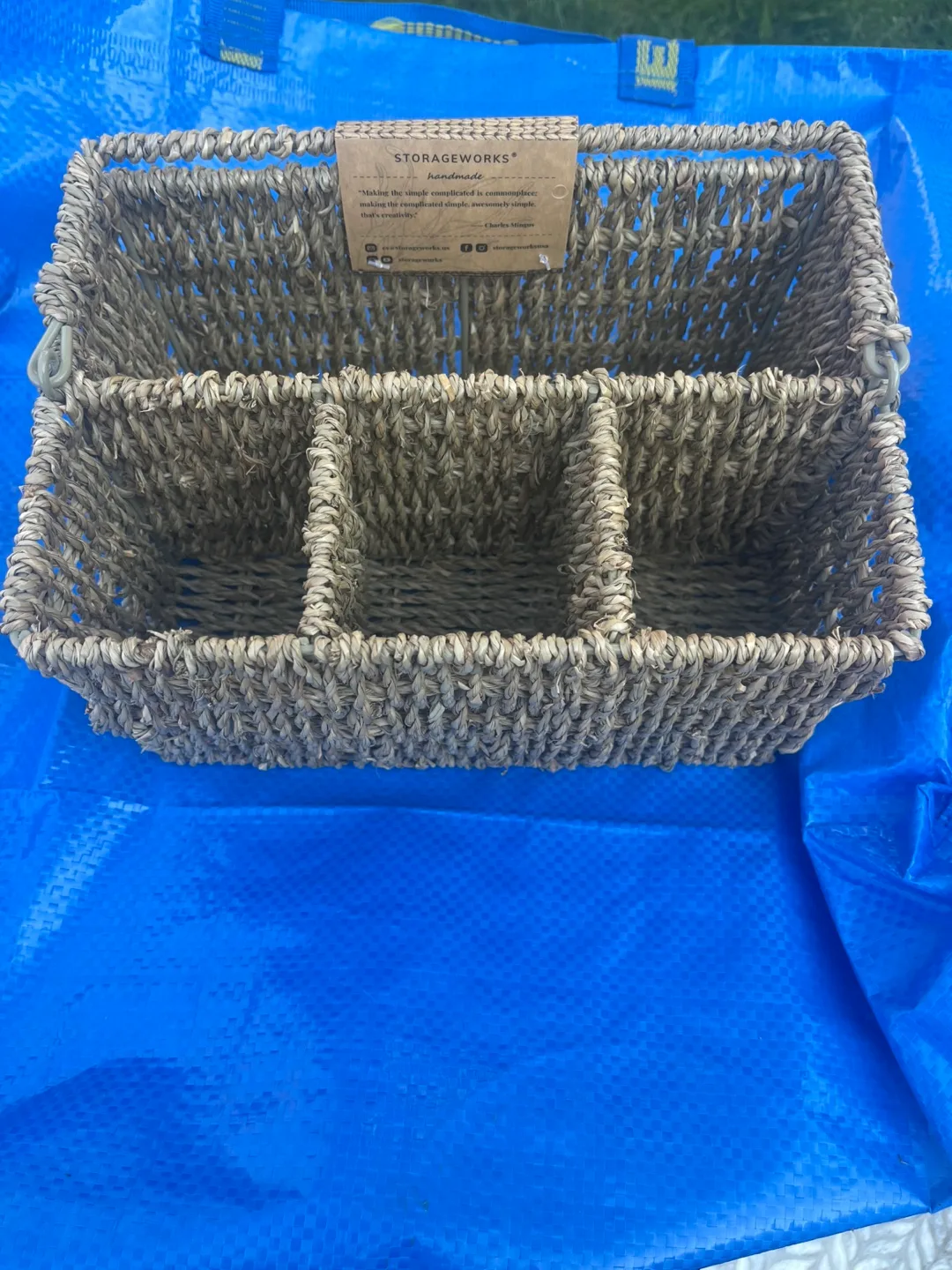StorageWorks Woven Seagrass Basket Organizer - NEW thumbnail