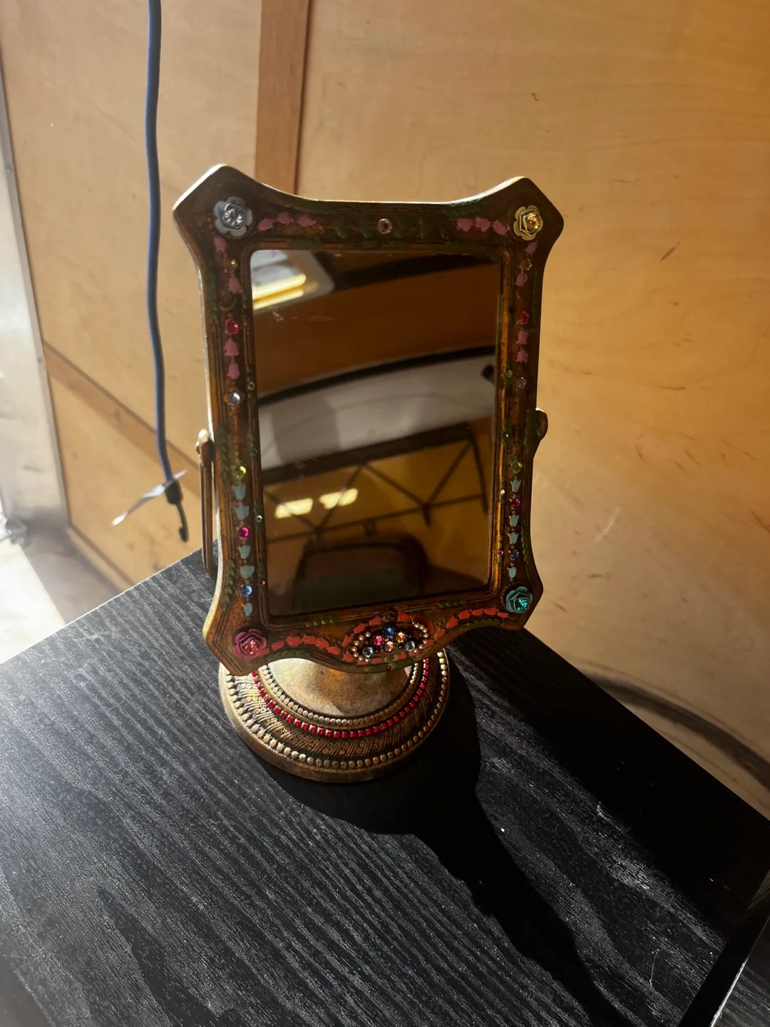 Ornate Vanity Mirror with Jeweled Accents thumbnail