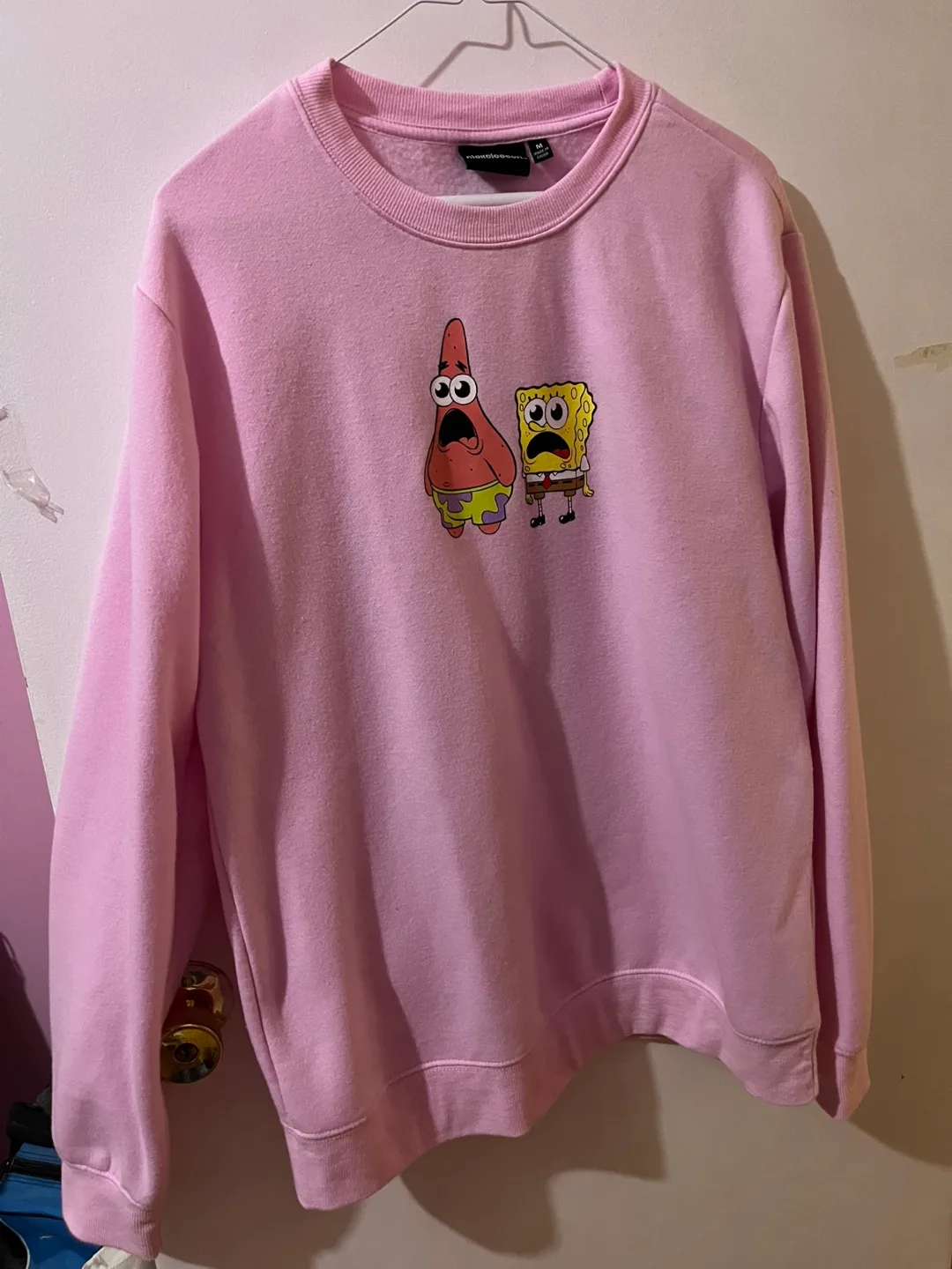 Spongebob Pink Crewneck Sweatshirt - Size M thumbnail