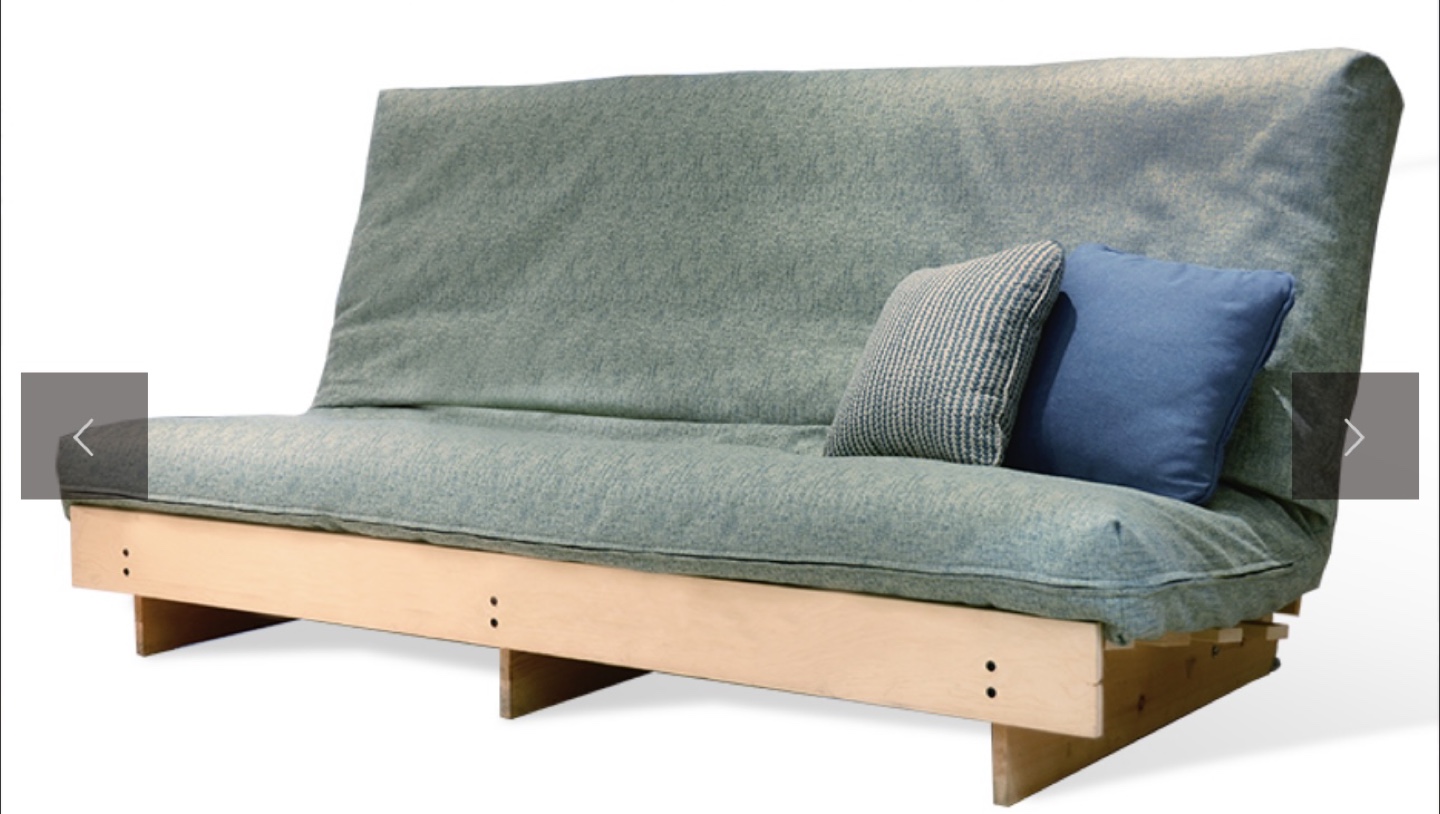 Futon with wooden frame and cushions - photo 3